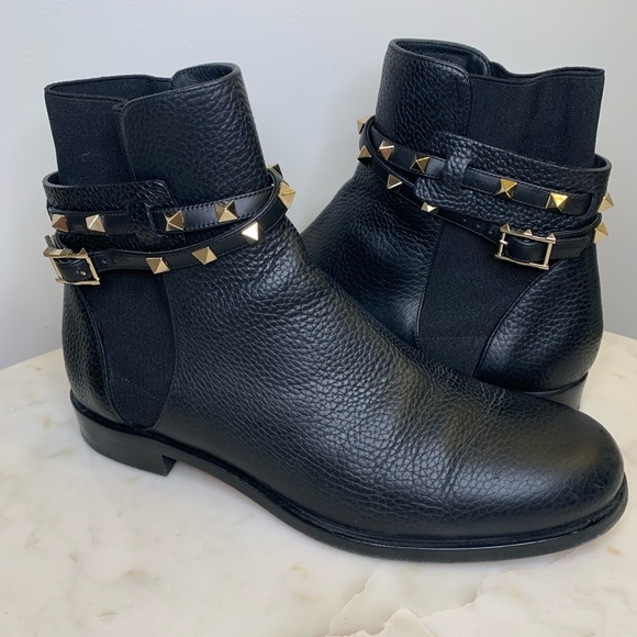 Valentino Garavani Rockstud Leather Ankle Boots - Picture 7 of 11